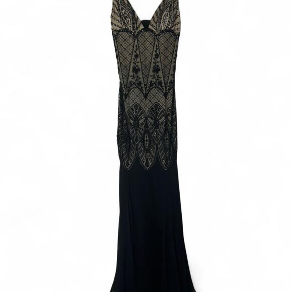 Cache Other - Cache luxe black and gold beaded maxi dress